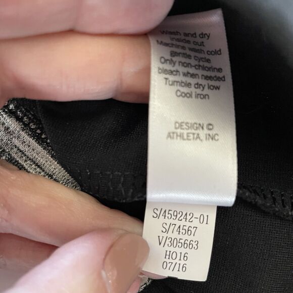 Athleta Dress Size Small Gray Black Color-block OMEGA Long Sleeve Bodycon Knit - Picture 9 of 10